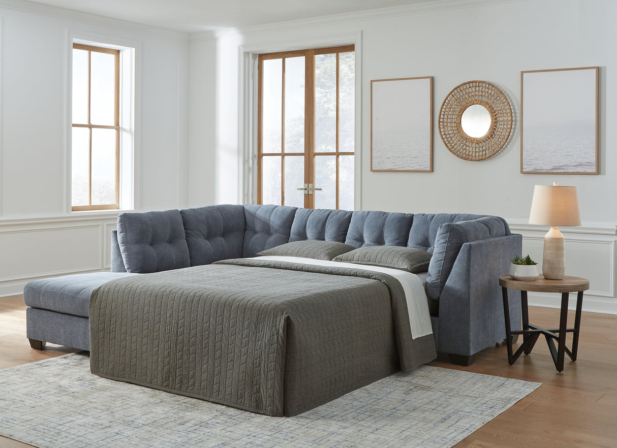 Furniture City - MS - Ashley Furniture - Marleton Sectional - RAF 2-Piece Sleeper Sectional with Chaise / Denim - 55303S3