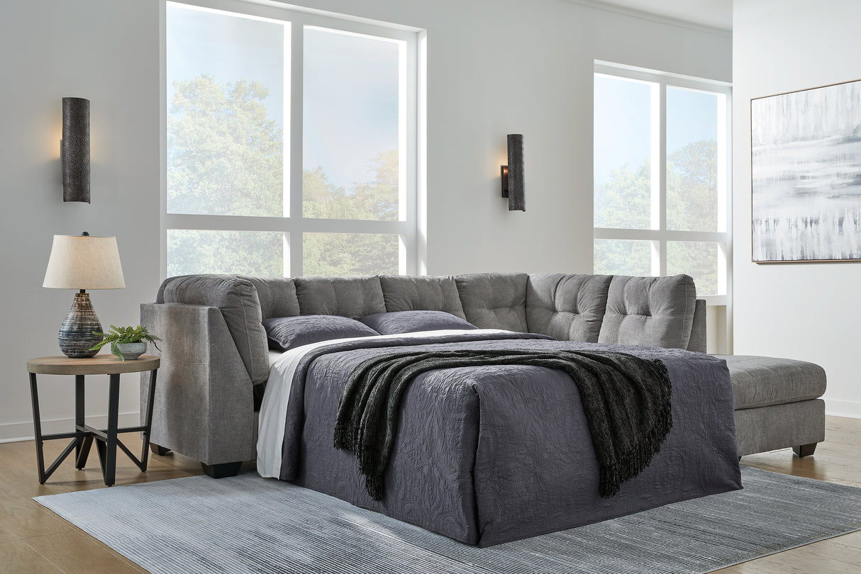 Furniture City - MS - Ashley Furniture - Marleton Sectional - 2-Piece Sleeper Sectional with Chaise / Gray - 55305S4