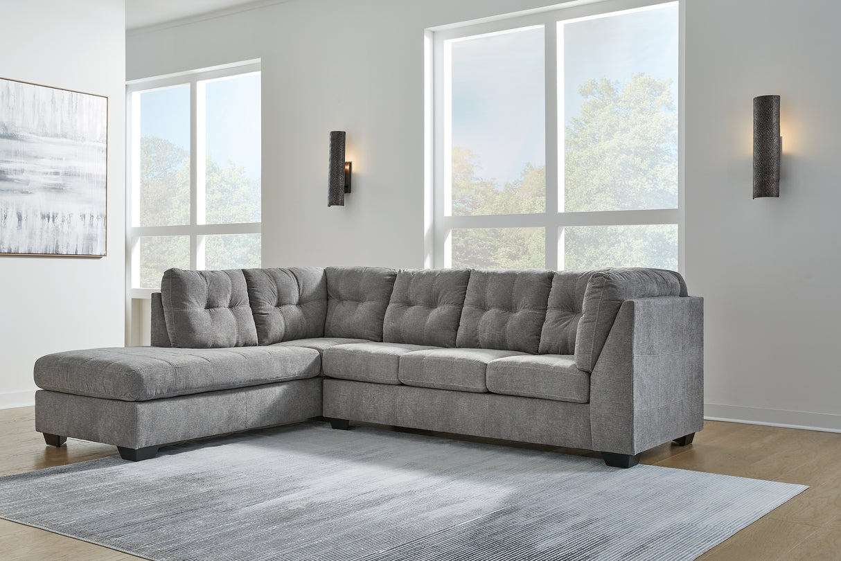 Furniture City - MS - Ashley Furniture - Marleton Sectional - RAF 2-Piece Sectional with Chaise / Gray - 55305S1