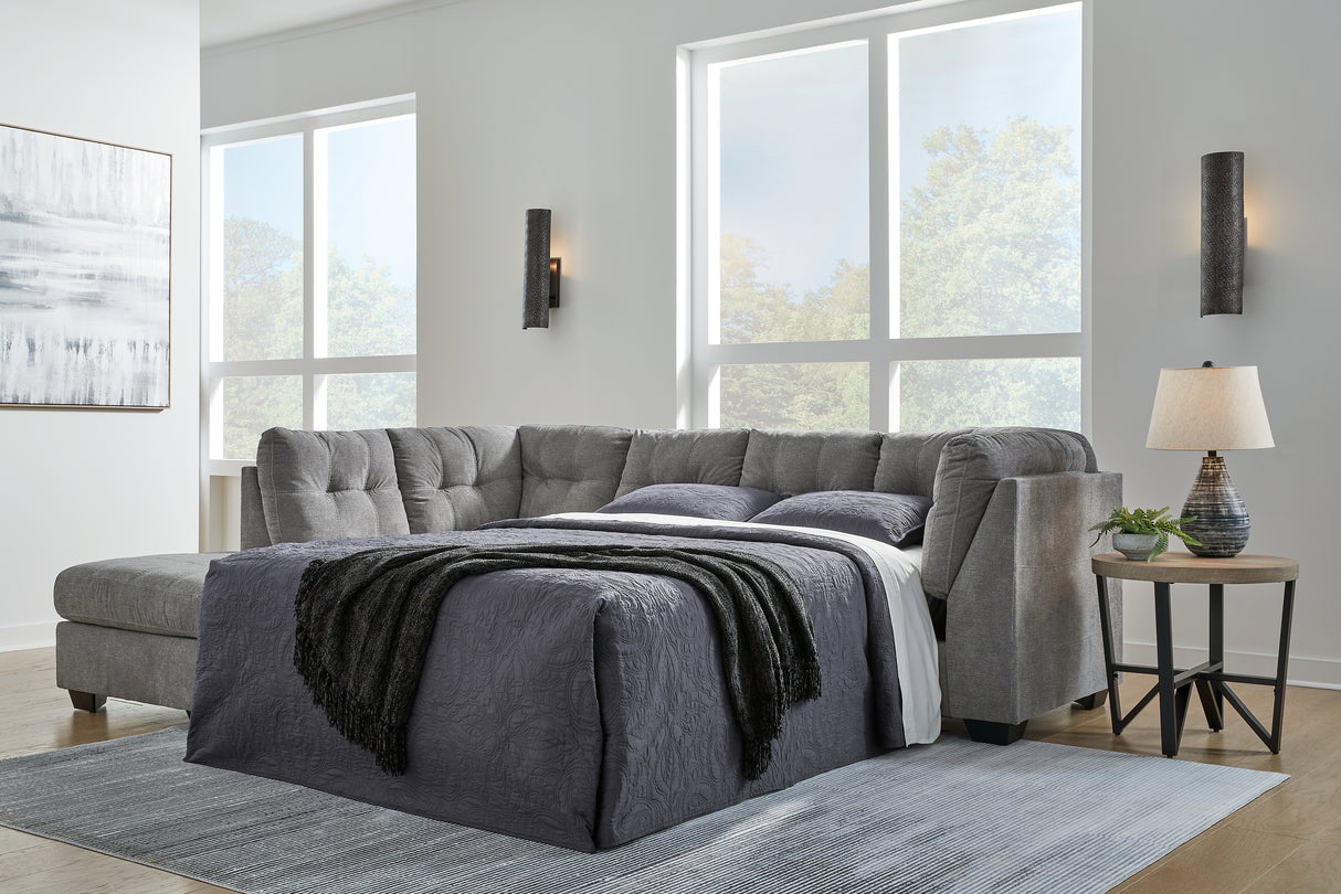 Furniture City - MS - Ashley Furniture - Marleton Sectional - RAF 2-Piece Sleeper Sectional with Chaise / Gray - 55305S3