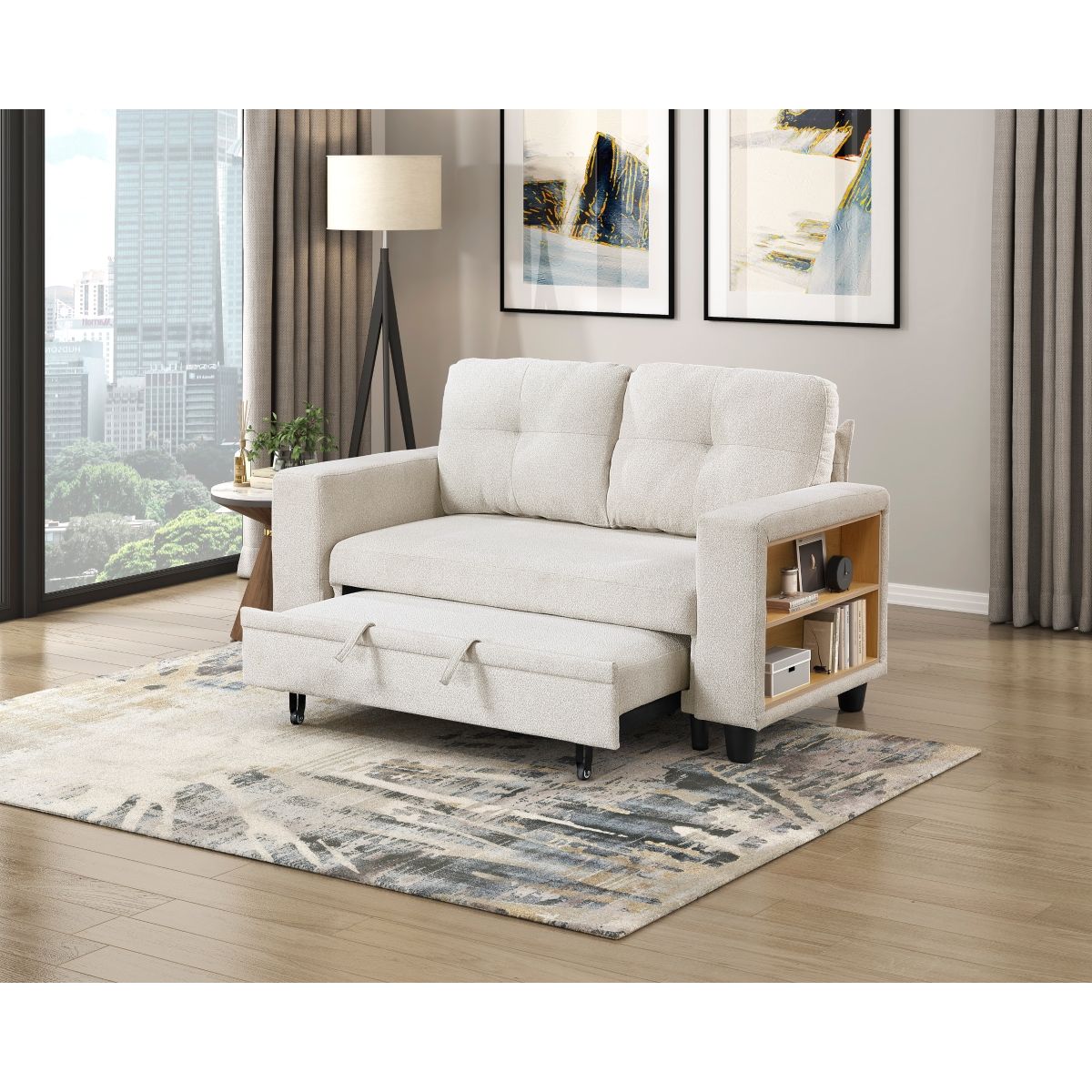 Robinson - Loveseat With Pull-Out Bed, Shelves And Charging Ports