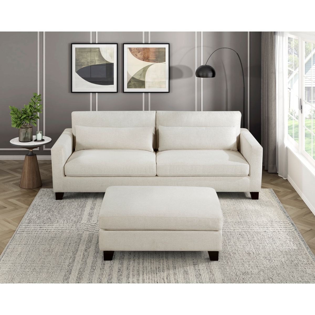 Zeke - Ottoman - Ivory