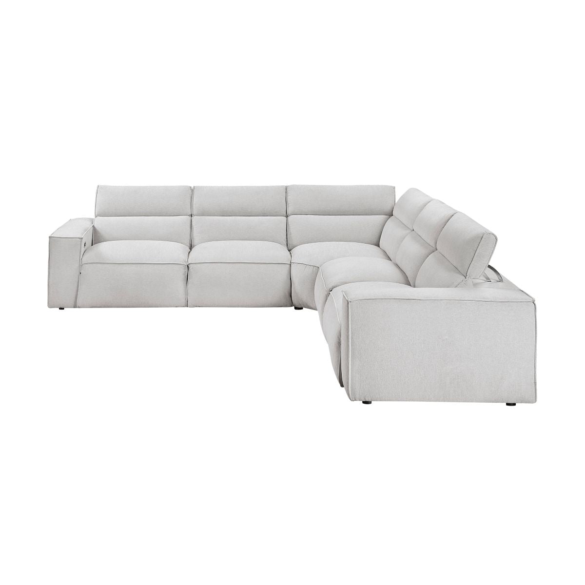 Phoebe - 5-Piece Modular Power Reclining Sectional With Power Headrests - Gray