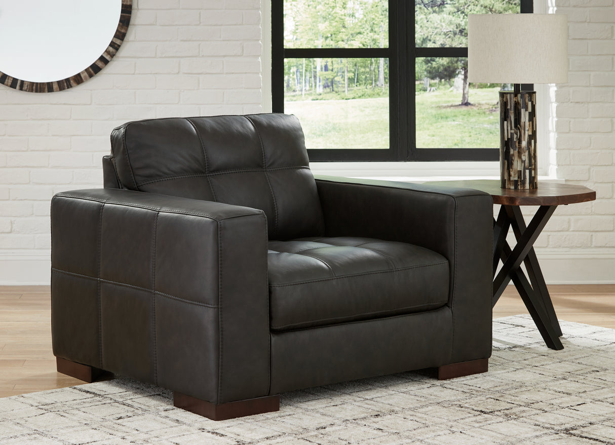 Furniture City - MS - Ashley Furniture - Luigi Living Room - Chair and a Half / Thunder - 5650623