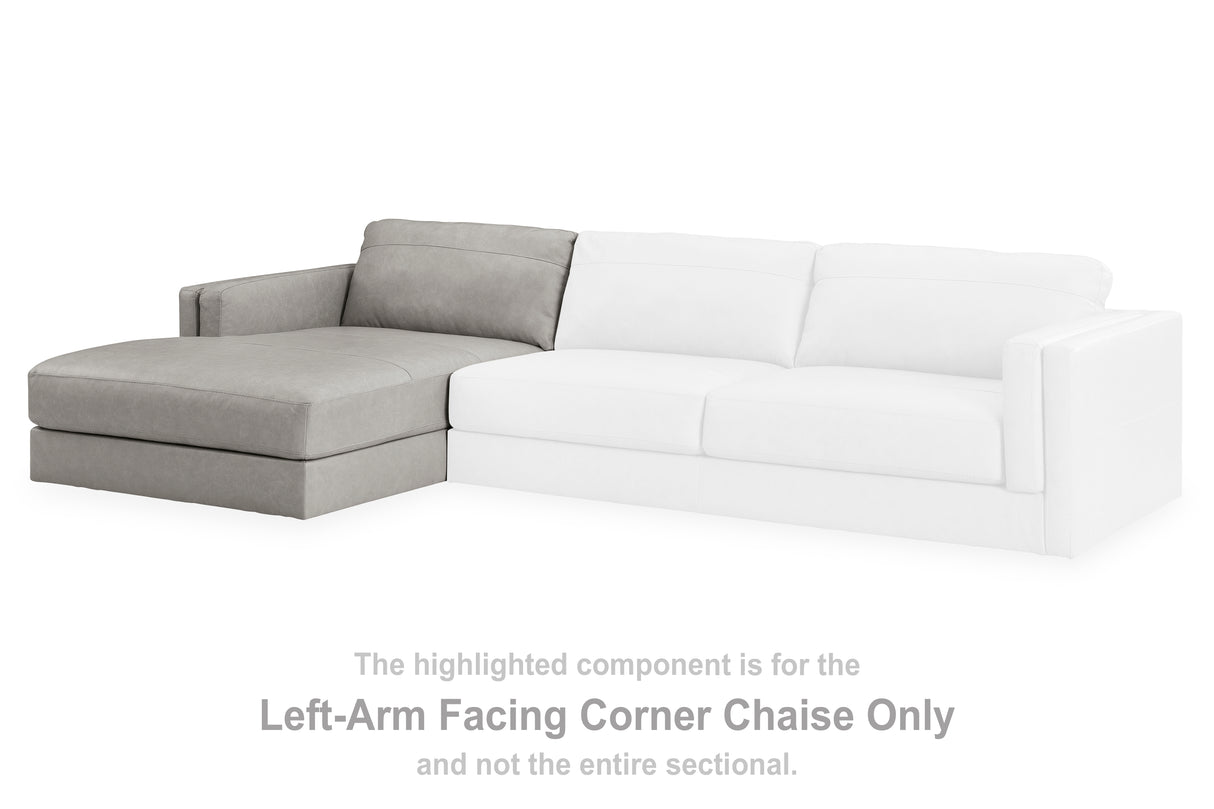 Furniture City - MS - Ashley Furniture - Amiata Sectional - LAF Corner Chaise / Glacier - 5740416