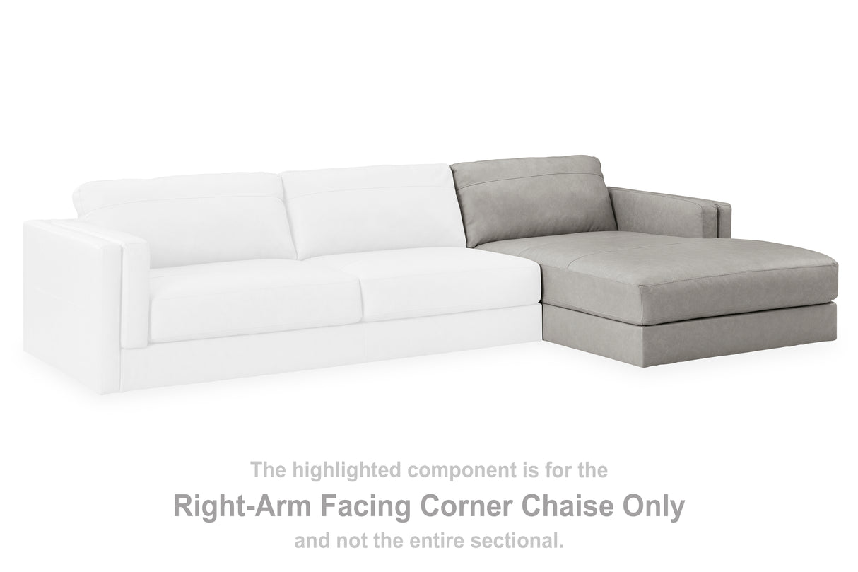 Furniture City - MS - Ashley Furniture - Amiata Sectional - RAF Corner Chaise / Glacier - 5740417
