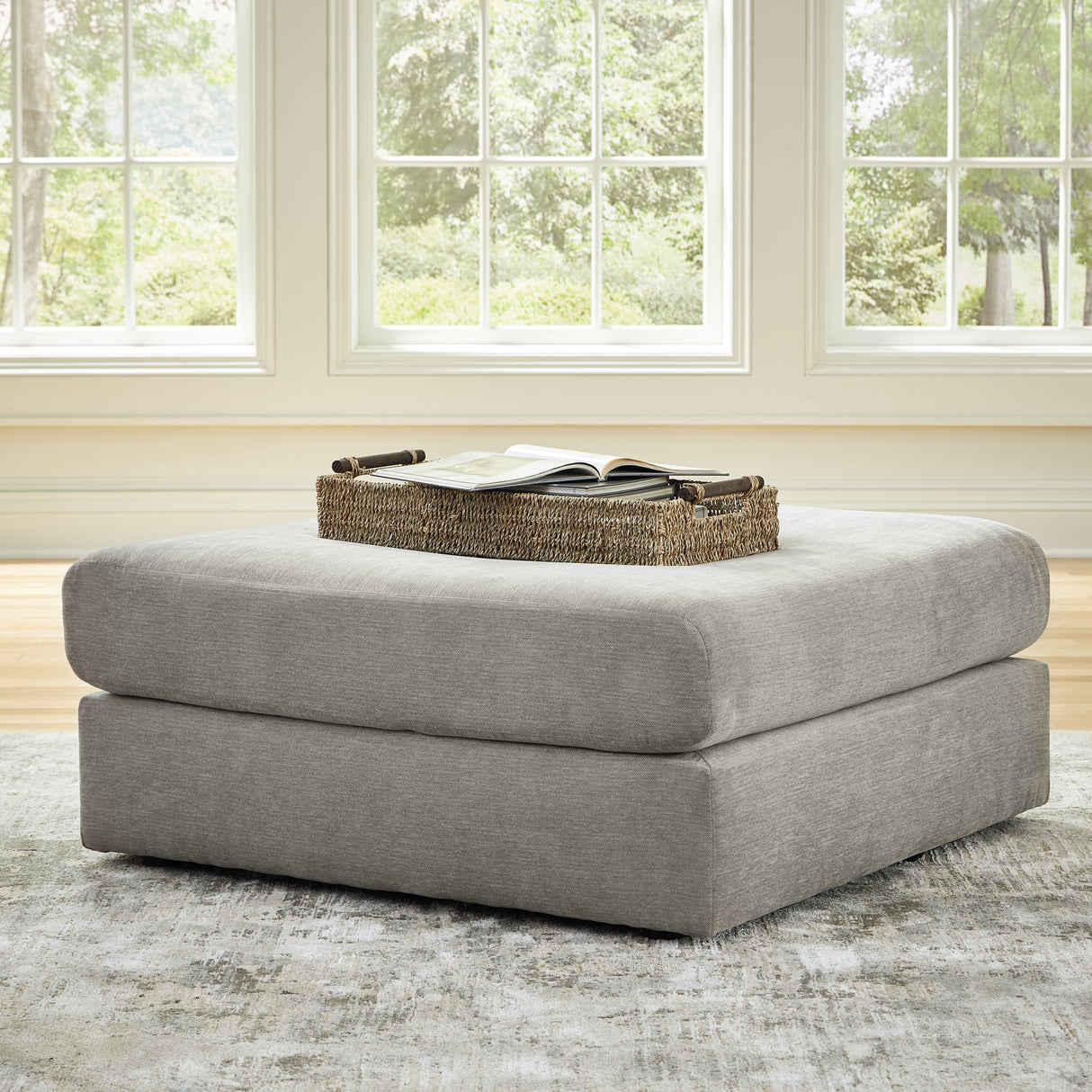 Furniture City - MS - Ashley Furniture - Avaliyah Living Room - Oversized Accent Ottoman / Ash - 5810308