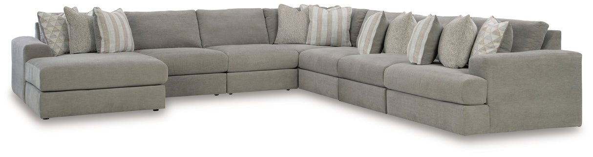 Furniture City - MS - Ashley Furniture - Avaliyah Sectional - RAF 6-Piece Sectional / Ash - 58103S7