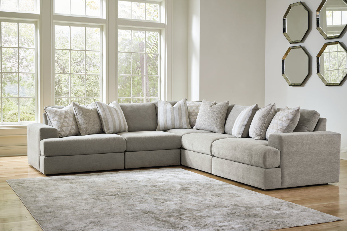 Furniture City - MS - Ashley Furniture - Avaliyah Sectional - RAF 5-Piece Sectional / Ash - 58103S6