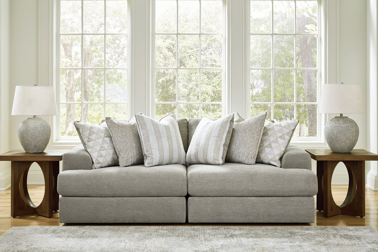 Furniture City - MS - Ashley Furniture - Avaliyah Sectional - RAF 2-Piece Sectional Loveseat / Ash - 58103S1