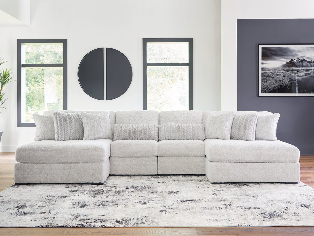 Furniture City - MS - Ashley Furniture - Cuddle Plush Sectional - 4-Piece Sectional with Chaise / Arctic - PC59106S4