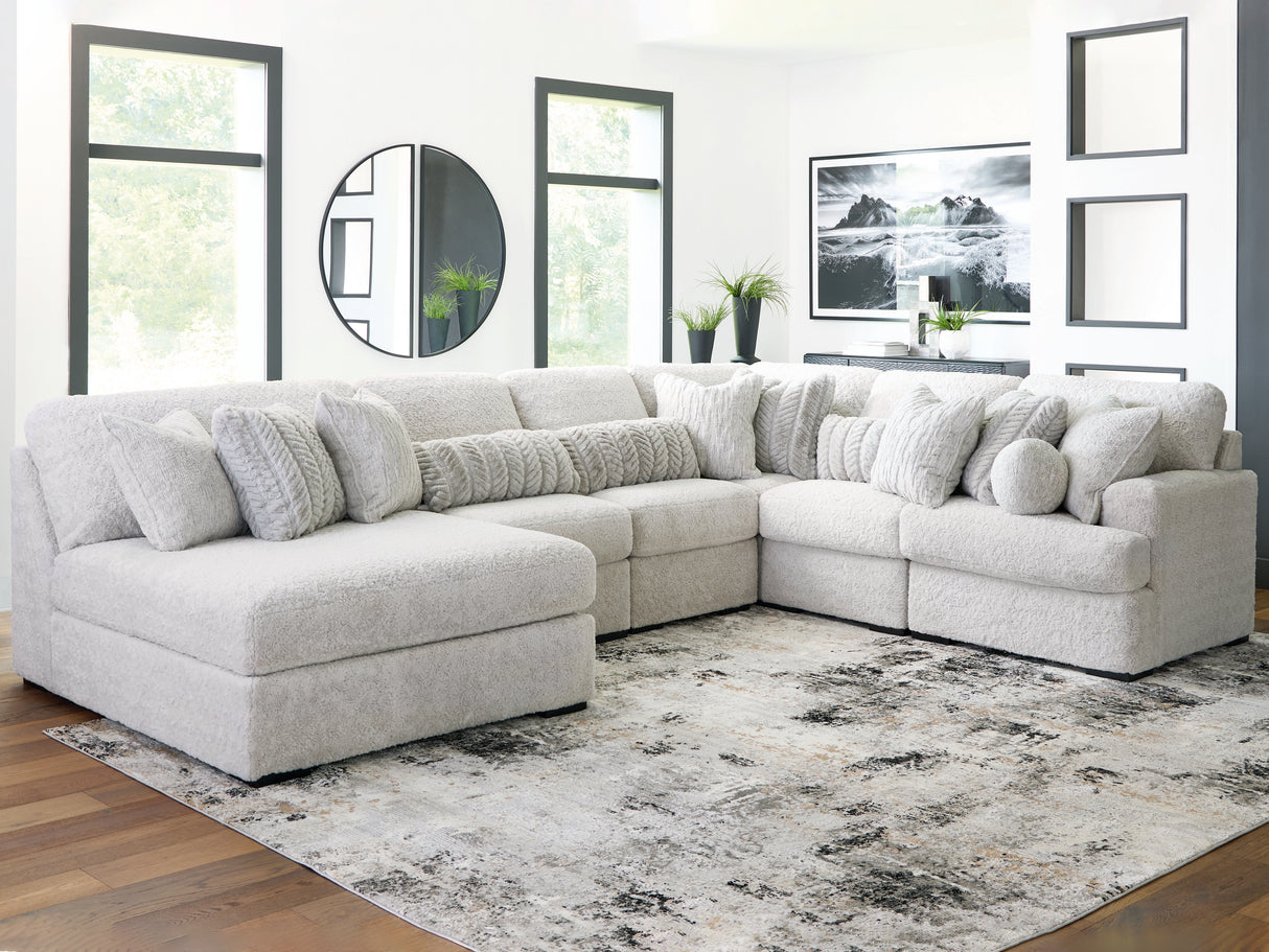 Furniture City - MS - Ashley Furniture - Cuddle Plush Sectional - 6-Piece Sectional with Chaise / Arctic - PC59106S8