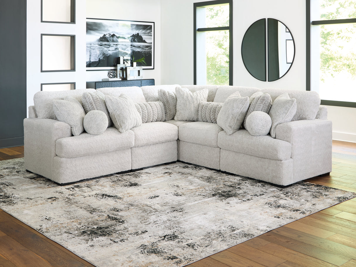 Furniture City - MS - Ashley Furniture - Cuddle Plush Sectional - RAF 5-Piece Sectional / Arctic - PC59106S2