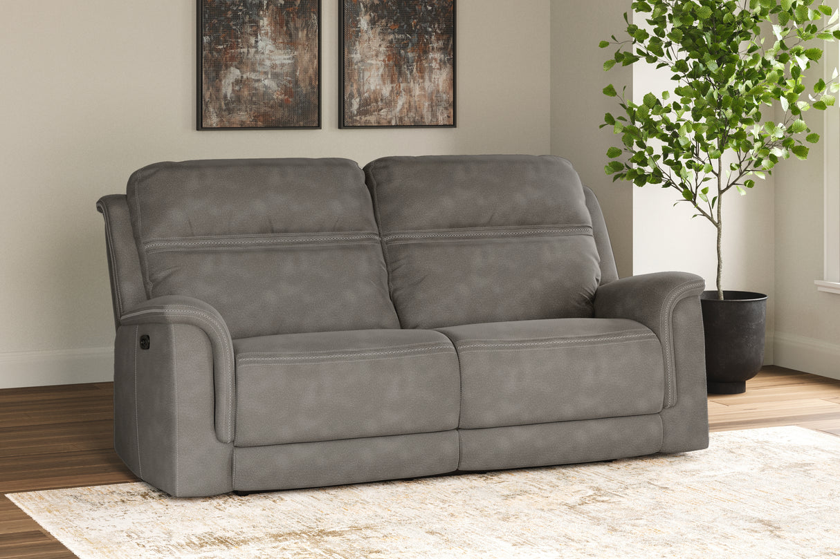 Furniture City - MS - Ashley Furniture - Next-Gen DuraPella Living Room - 2 Seat PWR REC Sofa ADJ HDREST / Slate - 5930147
