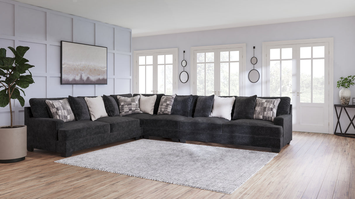 Furniture City - MS - Ashley Furniture - Lavernett Sectional - LAF 4-Piece Sectional / Charcoal - 59603S2