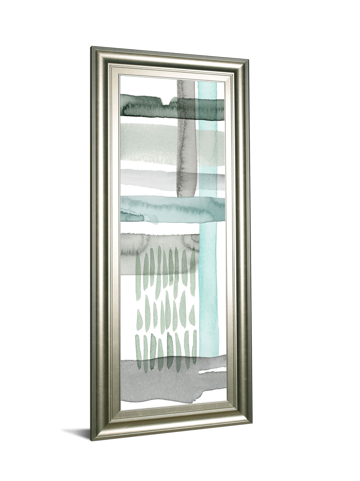 Cross Stitch Panel Il By Grace Popp Framed Print Wall Art - Light Blue