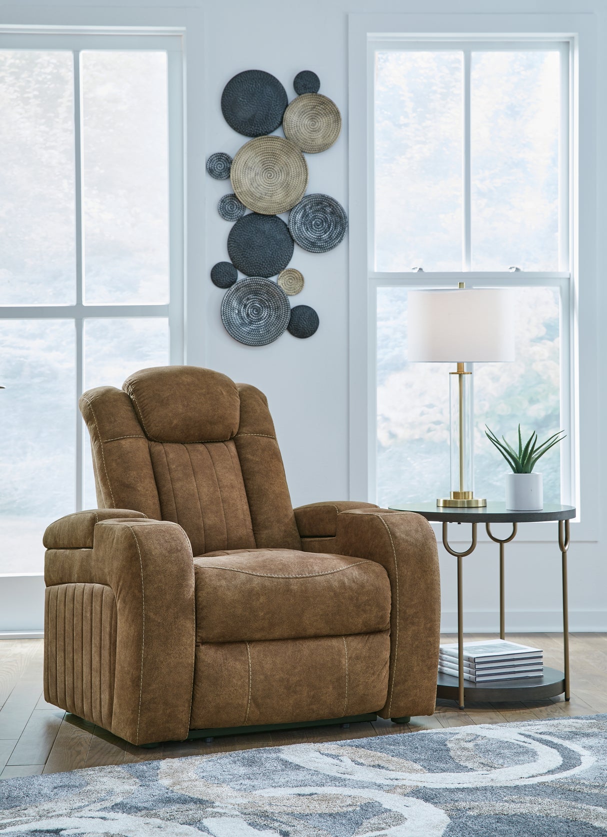 Furniture City - MS - Ashley Furniture - Wolfridge Living Room - PWR Recliner/ADJ Headrest / Brindle - 6070313