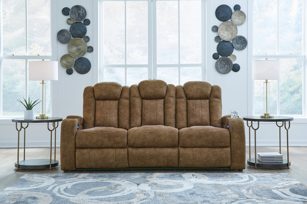 Furniture City - MS - Ashley Furniture - Wolfridge Living Room - PWR REC Sofa with ADJ Headrest / Brindle - 6070315