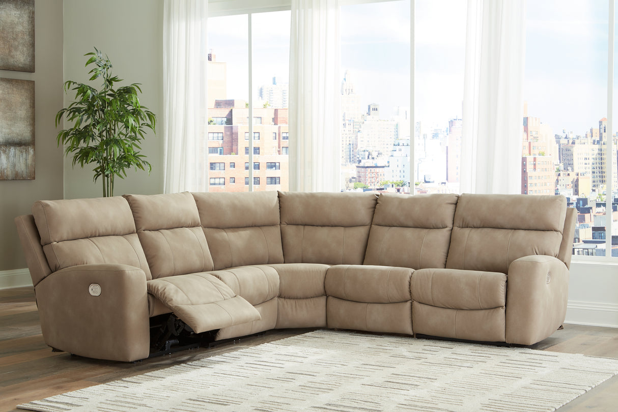Furniture City - MS - Ashley Furniture - Next-Gen DuraPella Sectional - 5-Piece Power Reclining Sectional / Sand - 61004S6
