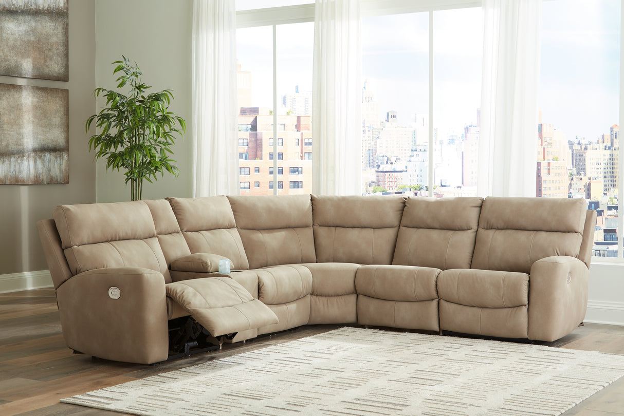 Furniture City - MS - Ashley Furniture - Next-Gen DuraPella Sectional - 6-Piece Power Reclining Sectional / Sand - 61004S7