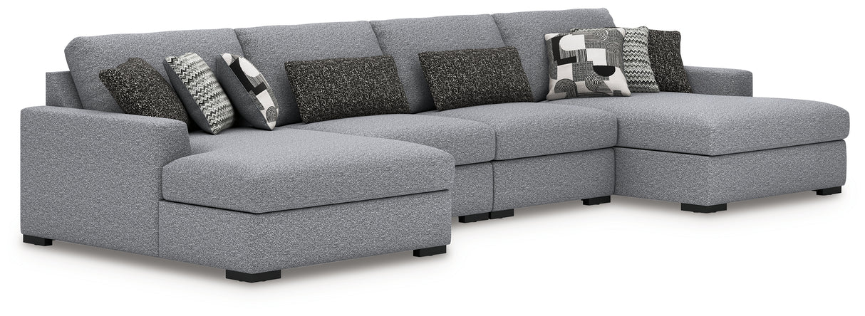 Furniture City - MS - Ashley Furniture - Bealton Sectional - RAF 4-Piece Sectional with Double Chaise / Salt and Pepper - 61305S9