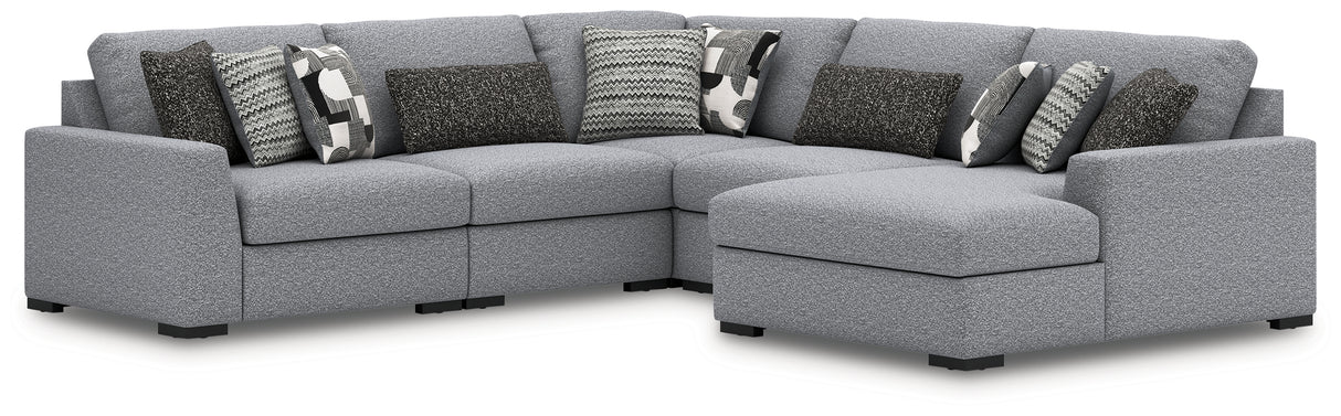 Furniture City - MS - Ashley Furniture - Bealton Sectional - RAF 5-Piece Sectional with Chaise / Salt and Pepper - 61305S7