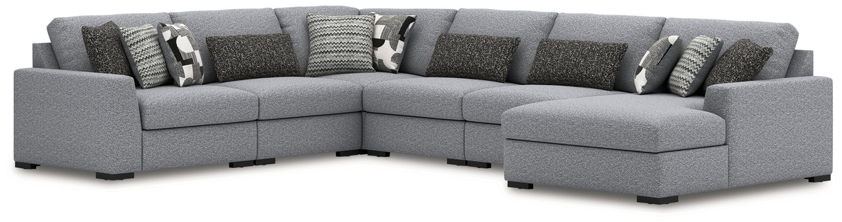 Furniture City - MS - Ashley Furniture - Bealton Sectional - RAF 6-Piece Sectional with Chaise / Salt and Pepper - 61305S12