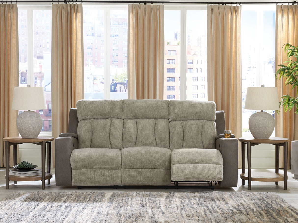 Furniture City - MS - Ashley Furniture - WhipLash Living Room - PWR REC Sofa with ADJ Headrest / Sisal - PC6320415