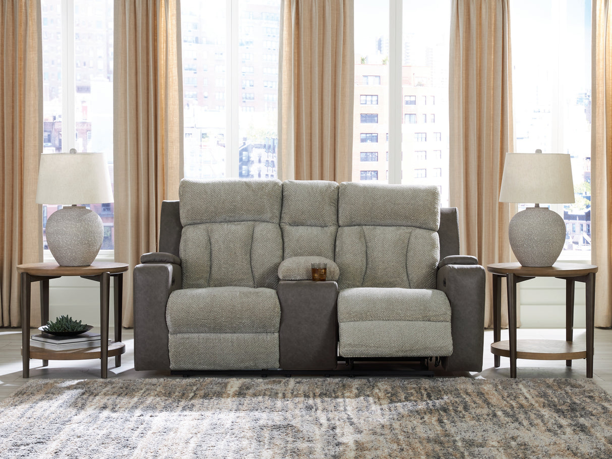Furniture City - MS - Ashley Furniture - WhipLash Living Room - PWR REC Loveseat/CON/ADJ HDRST / Sisal - PC6320418