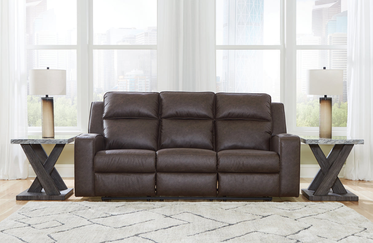 Furniture City - MS - Ashley Furniture - Lavenhorne Living Room - REC Sofa w/Drop Down Table / Umber - 6330689