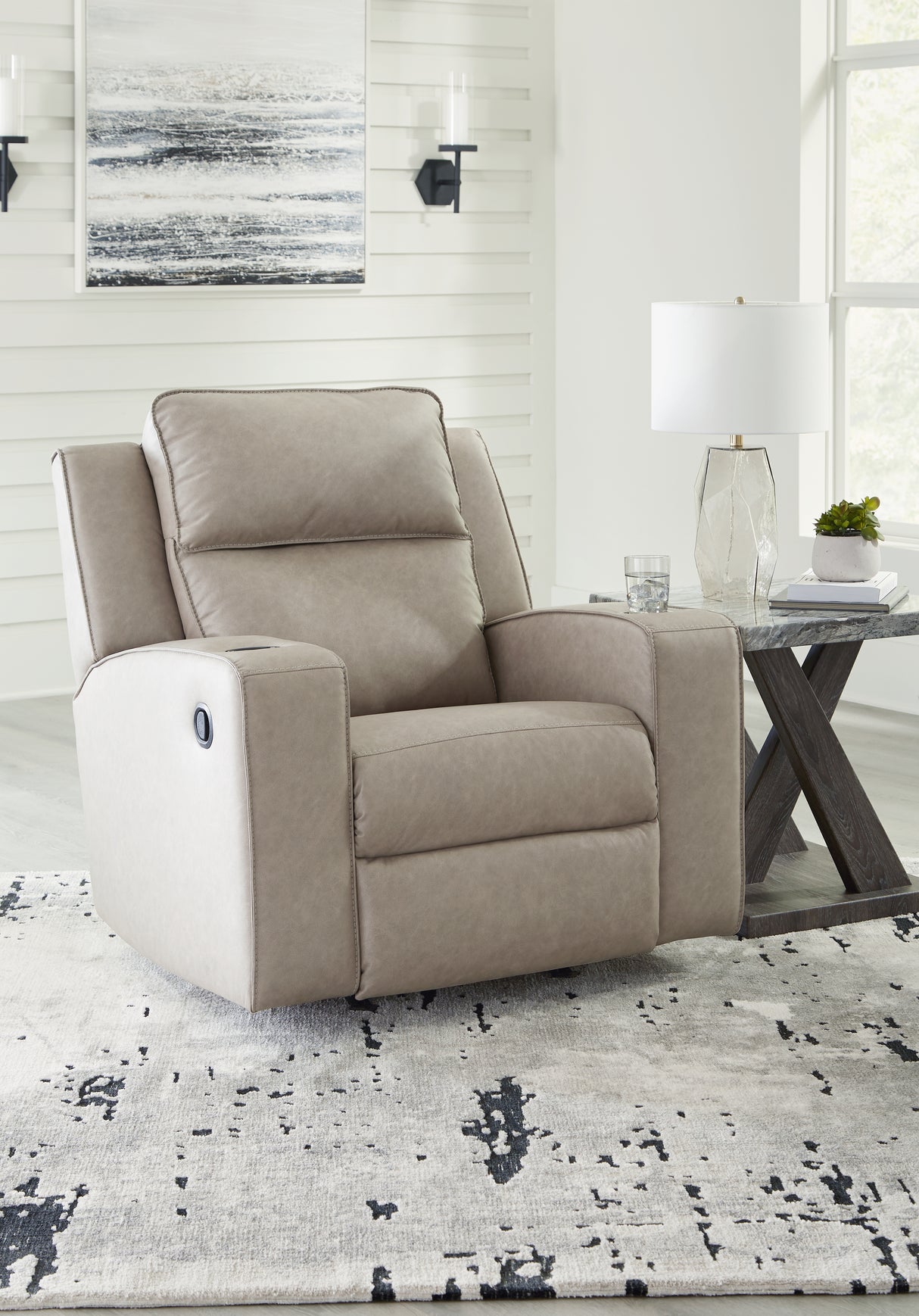 Furniture City - MS - Ashley Furniture - Lavenhorne Living Room - Rocker Recliner / Pebble - 6330725