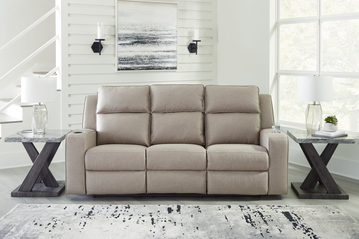 Furniture City - MS - Ashley Furniture - Lavenhorne Living Room - REC Sofa w/Drop Down Table / Pebble - 6330789