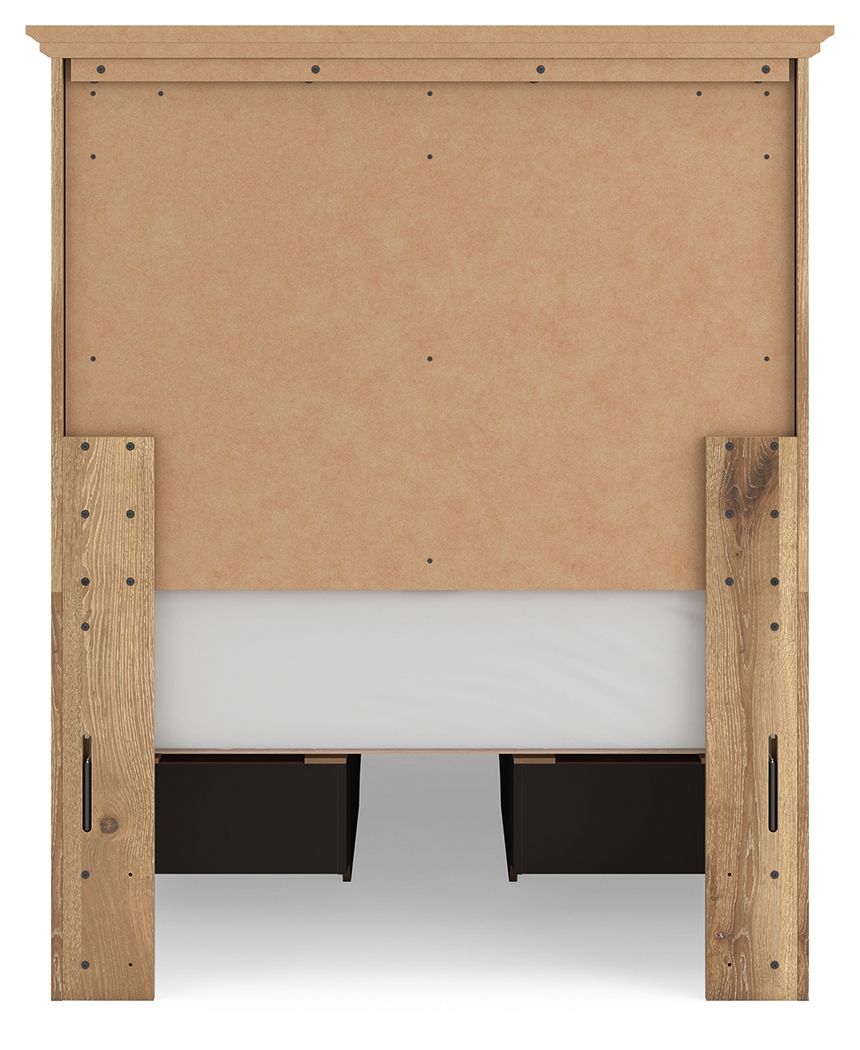 Makidern - Panel Storage Bed With 2 Under Bed Storage Units