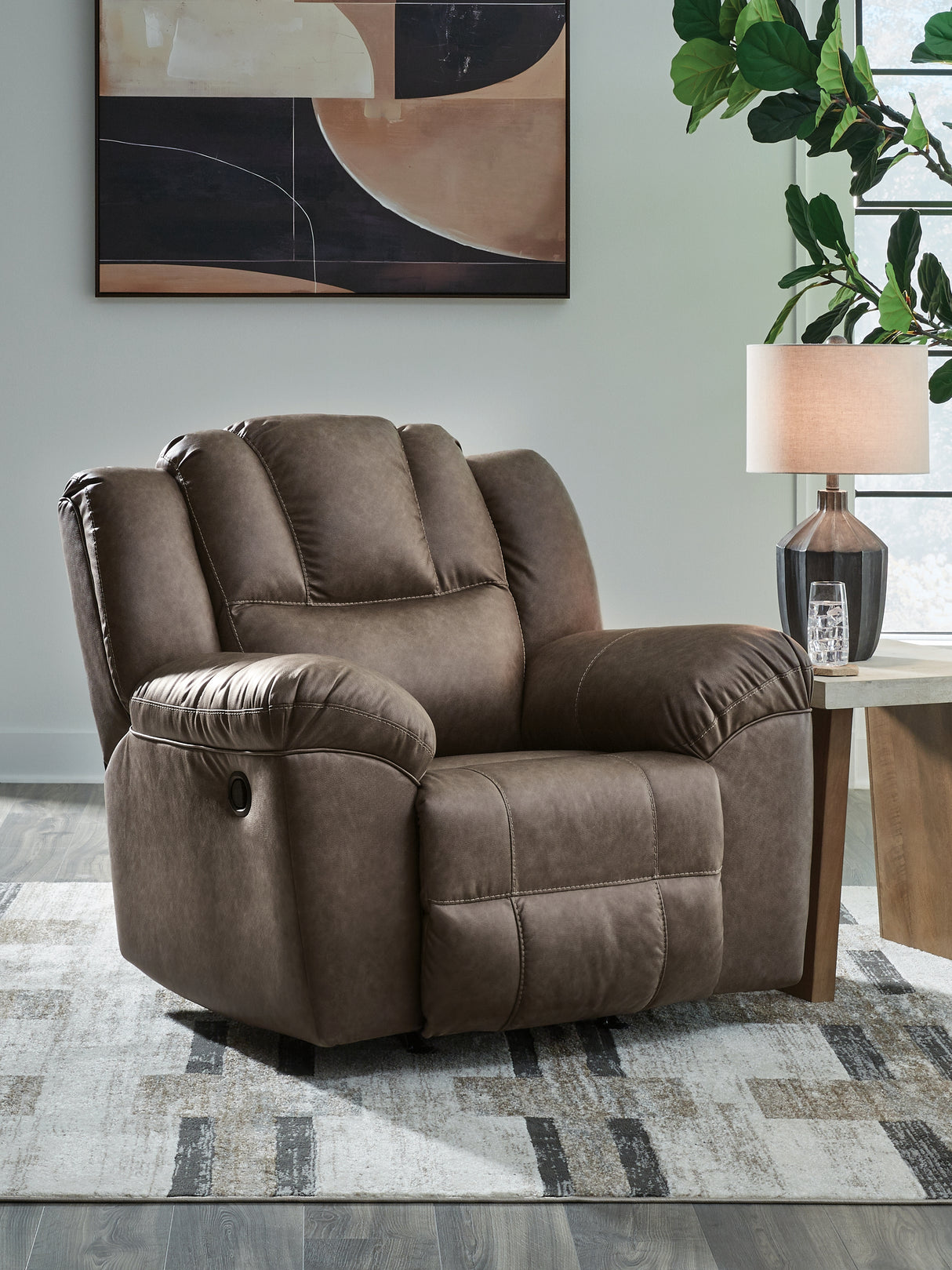 Furniture City - MS - Ashley Furniture - Lowilla Living Room - Rocker Recliner / Driftwood - PC6450625