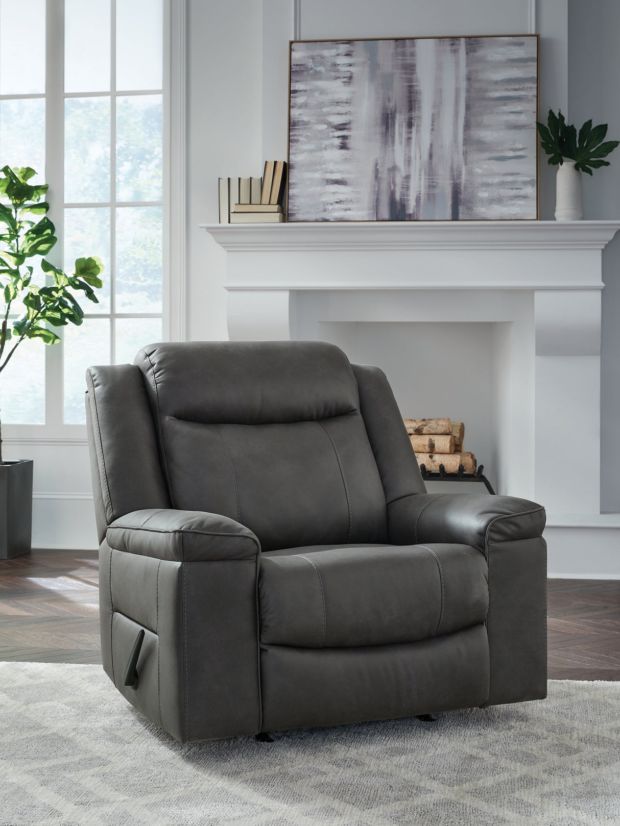 Furniture City - MS - Ashley Furniture - Status Check Living Room - Rocker Recliner / Shadow - PC6530725