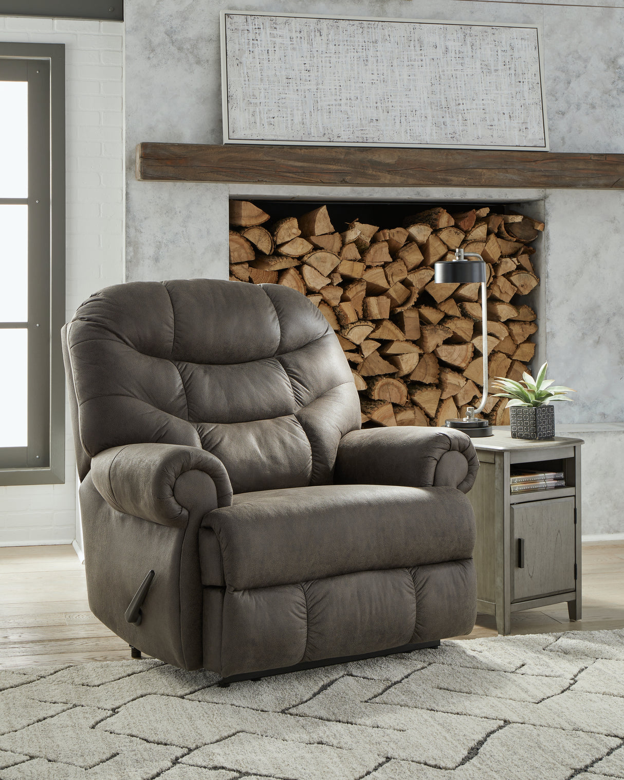 Furniture City - MS - Ashley Furniture - Camera Time Living Room - Zero Wall Recliner / Gunmetal - 6570729