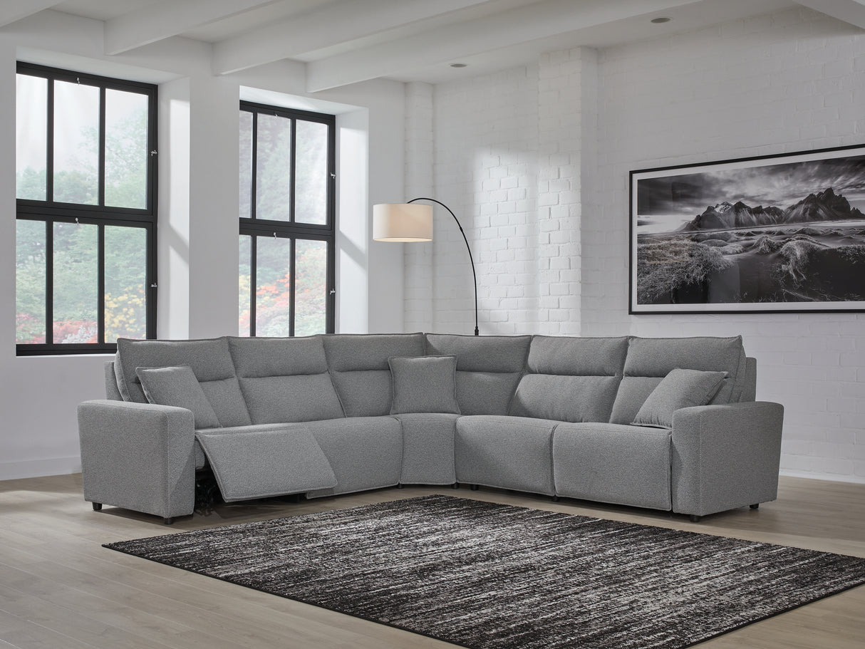 Furniture City - MS - Ashley Furniture - ModMax II Sectional - 5-Piece Power Reclining Sectional / Salt and Pepper - 65906S8