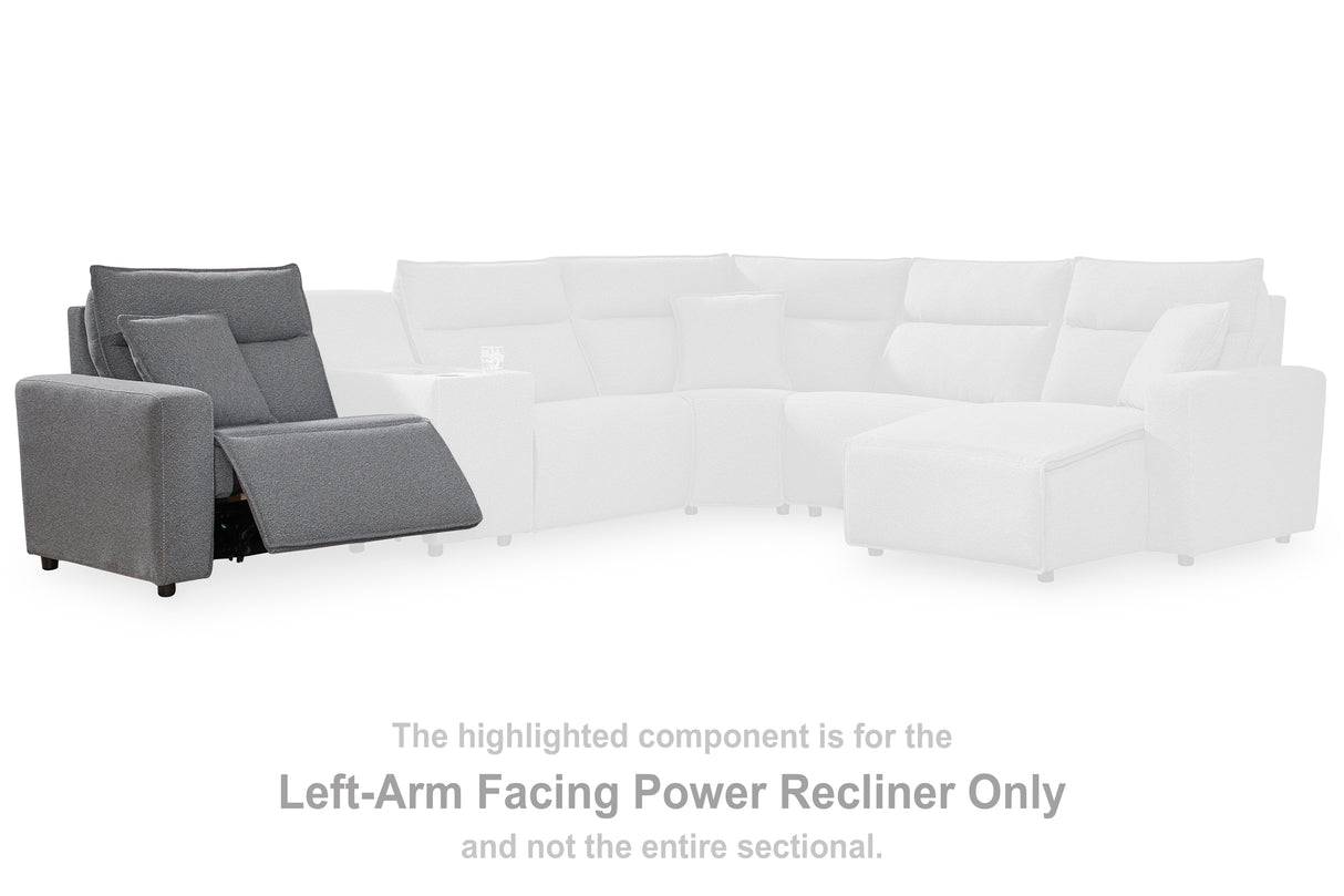 Furniture City - MS - Ashley Furniture - ModMax II Sectional - LAF Zero Wall Power Recliner / Salt and Pepper - 6590658