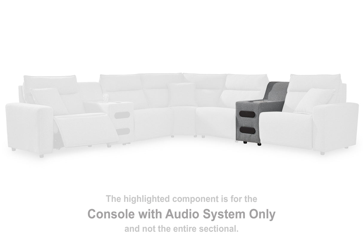 Furniture City - MS - Ashley Furniture - ModMax II Sectional - Console with Audio System / Salt and Pepper - 6590660