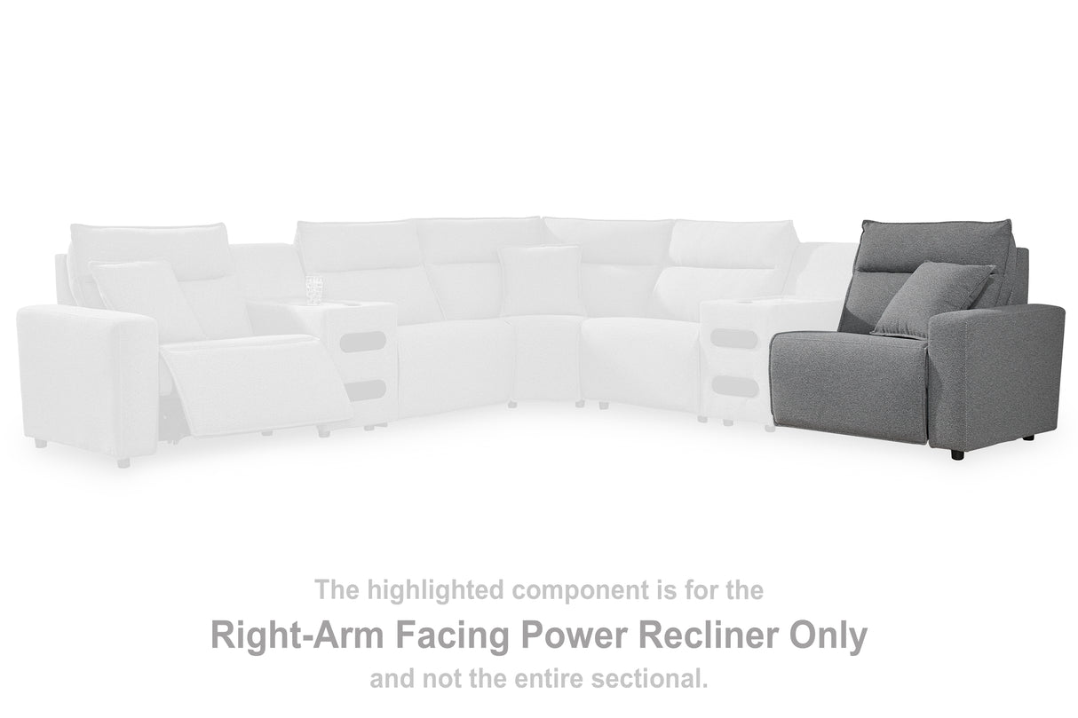 Furniture City - MS - Ashley Furniture - ModMax II Sectional - RAF Zero Wall Power Recliner / Salt and Pepper - 6590662