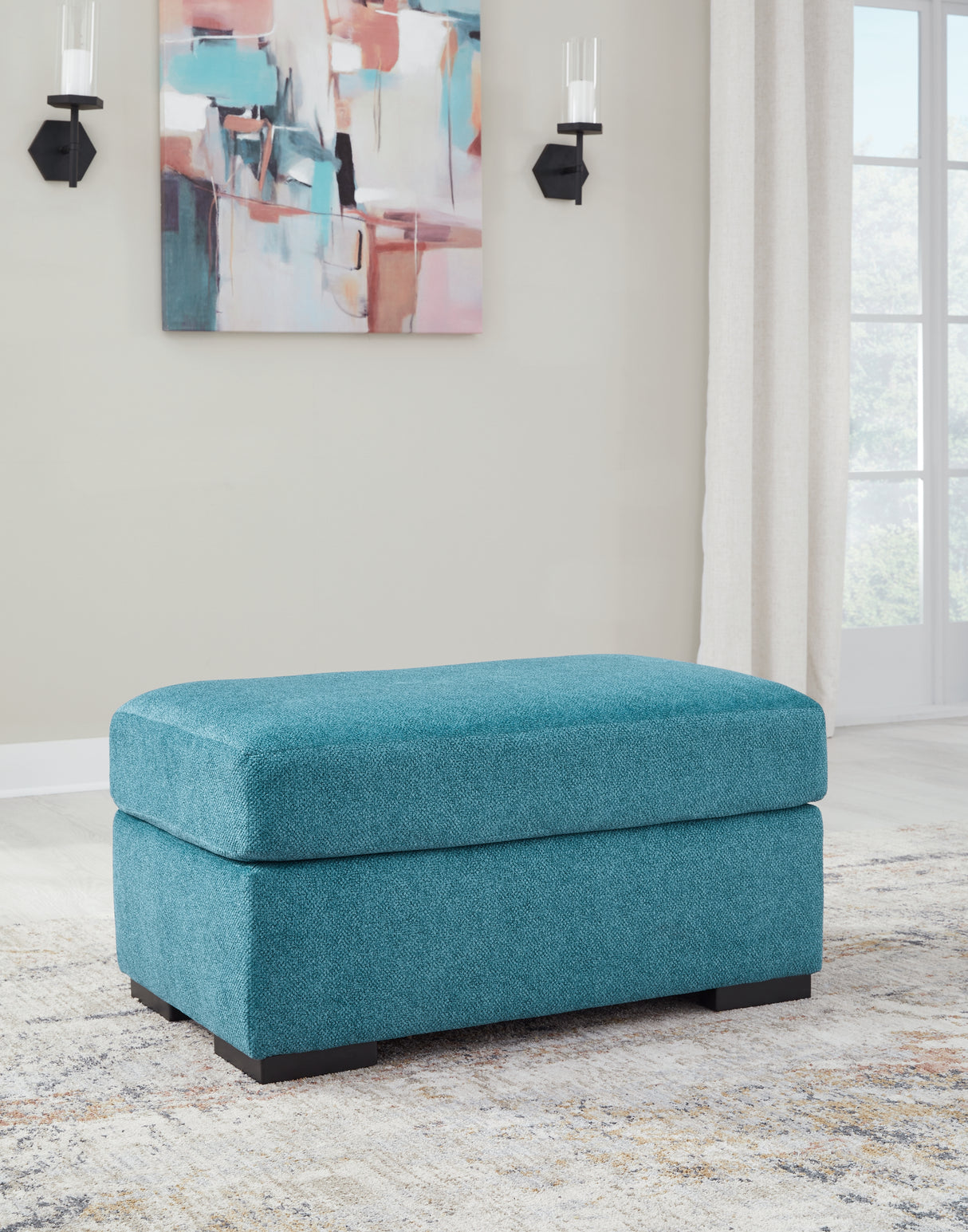 Furniture City - MS - Ashley Furniture - Keerwick Living Room - Ottoman / Teal - 6750714
