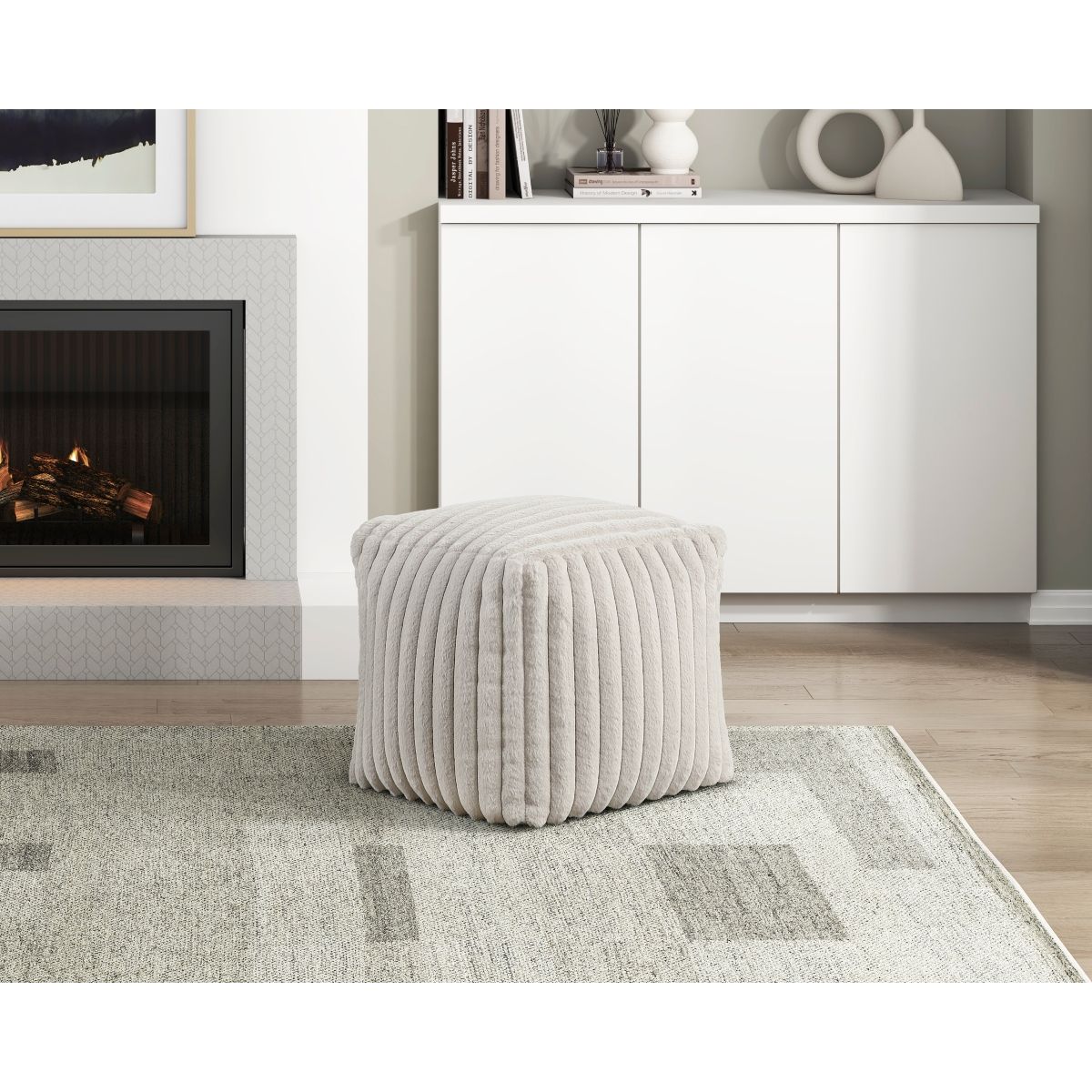 Easley - Simpsonville Pouf - Off White