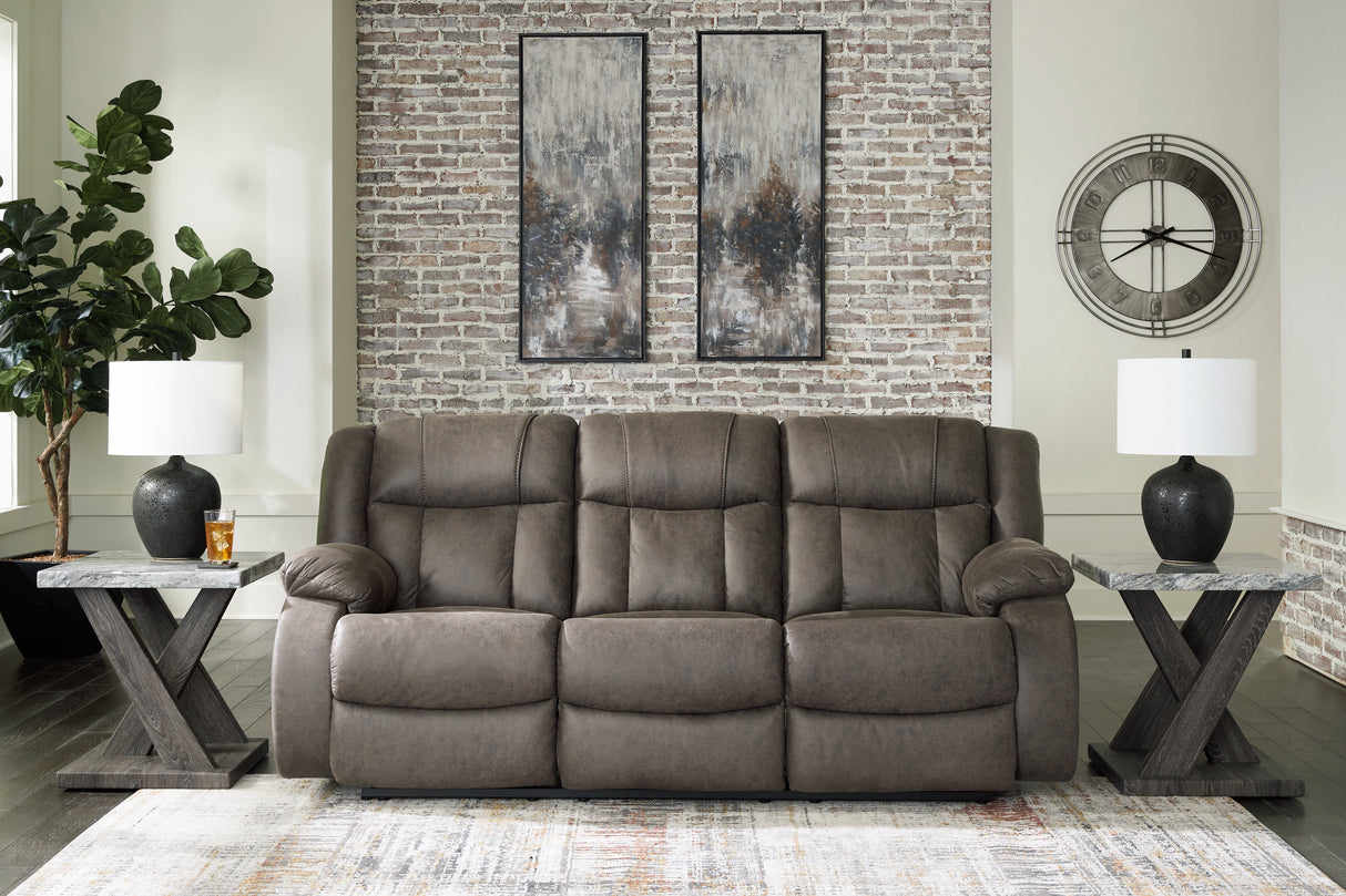 Furniture City - MS - Ashley Furniture - First Base Living Room - Reclining Loveseat / Gunmetal - 6880486