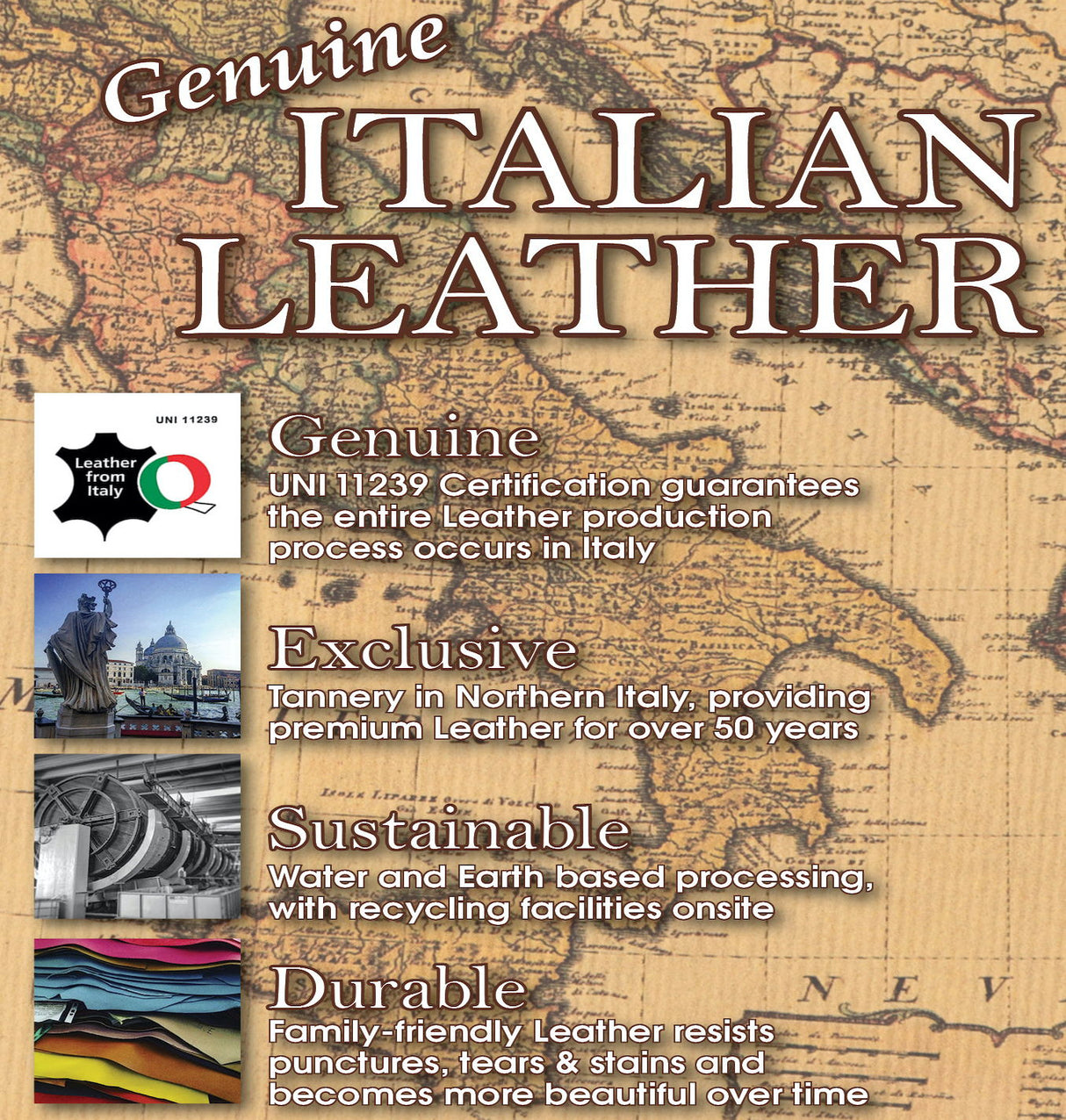 Como - 7 Piece Italian Leather Match Reclining Sectional