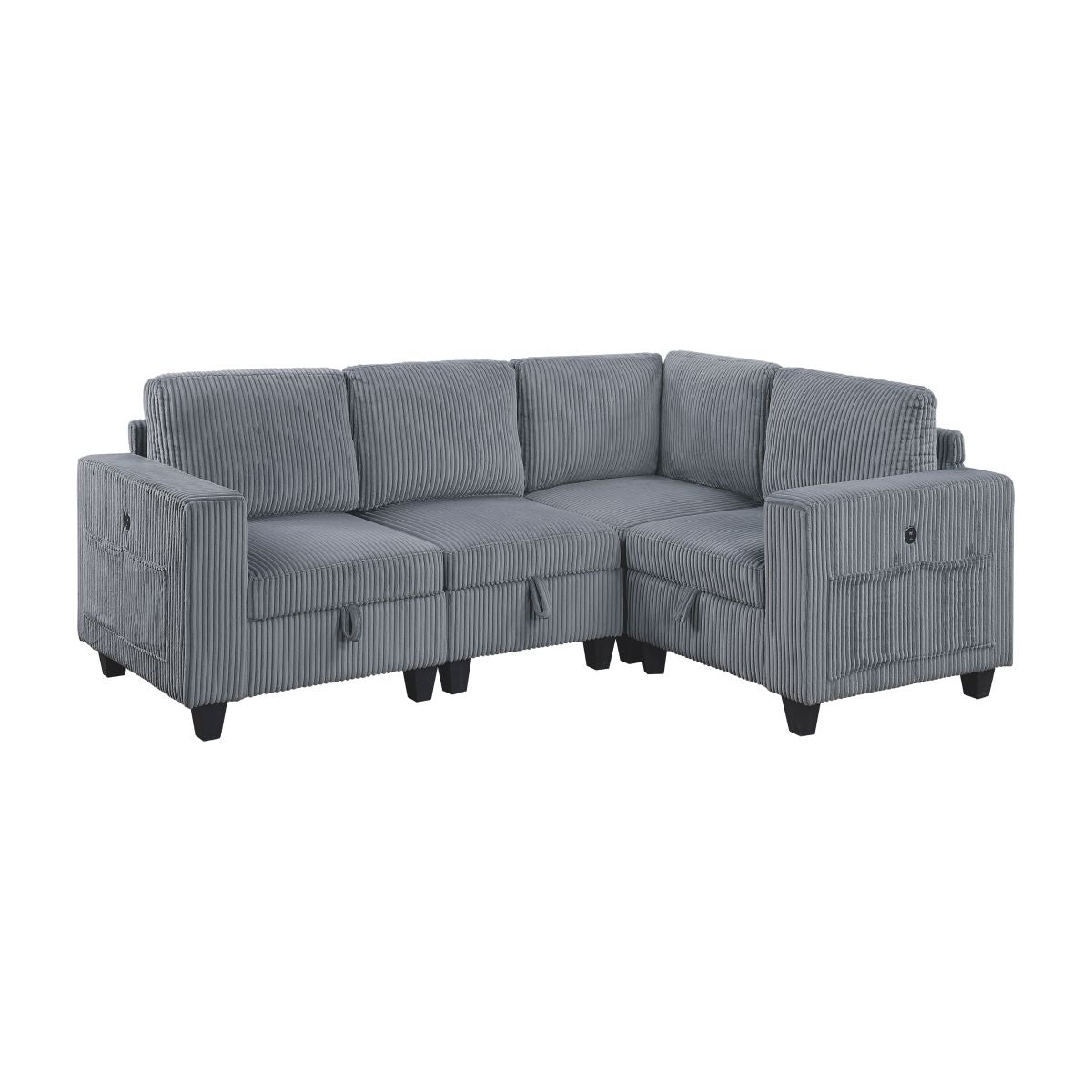 Walterboro - Sectional With Storage, Storage Pouches And Charging Ports