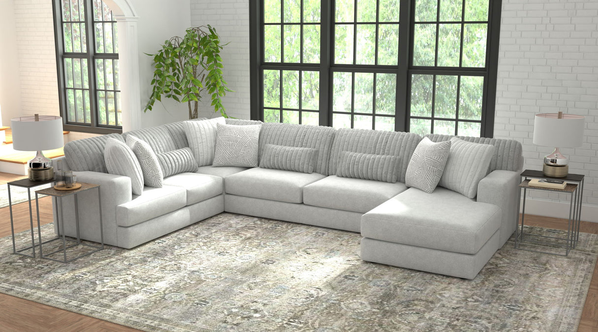 Logan - Upholstered Sectional With Comfort Coil Seating And Accent Pillows Included