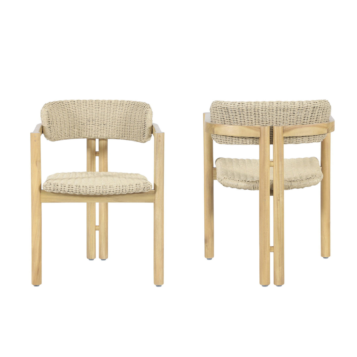 Sedona - Wood And Wicker Patio Dining Chair (Set of 2) - Natural / Brown