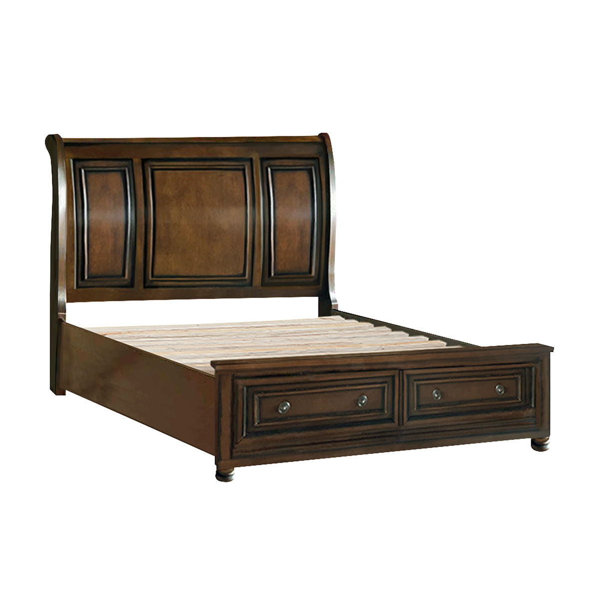 Cumberland - Sleigh Platform Bed With Footboard Storage
