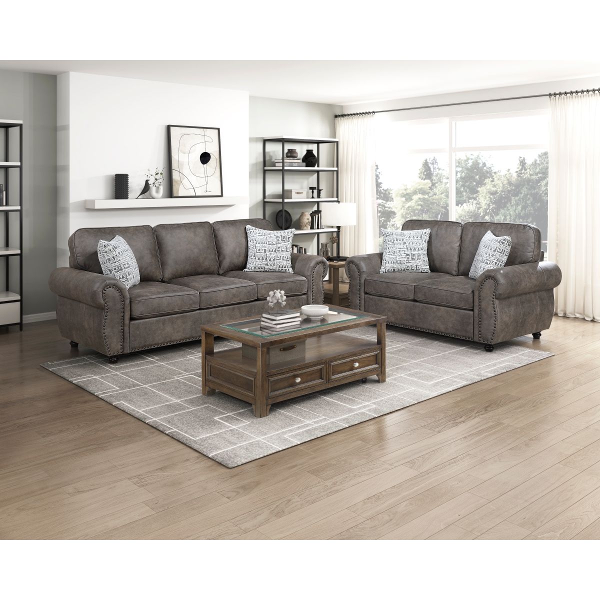 Pinnacle - Loveseat - Dark Brown