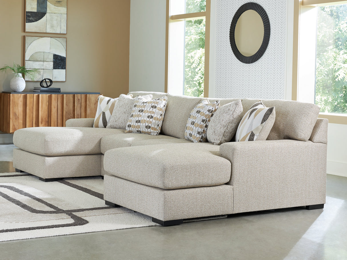 Furniture City - MS - Ashley Furniture - Laurelgrove Sectional - RAF 3-Piece Double Chaise Sectional / Pebble - 75105S7